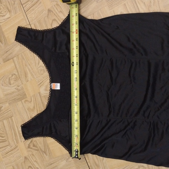 Heavenly Secrets black slip shirt with lace trim size XL/38 - Picture 5 of 8